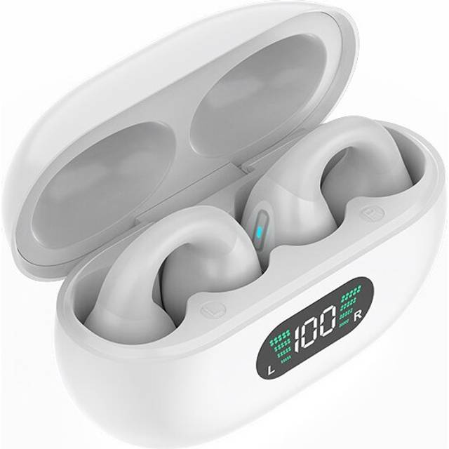 (a-Q80 White) NEW TWS for Ambie Sound Earcuffs Ear Bone Conduction Earring Wireless Bluetooth Earphones Sport Headphones Earbuds For Phones