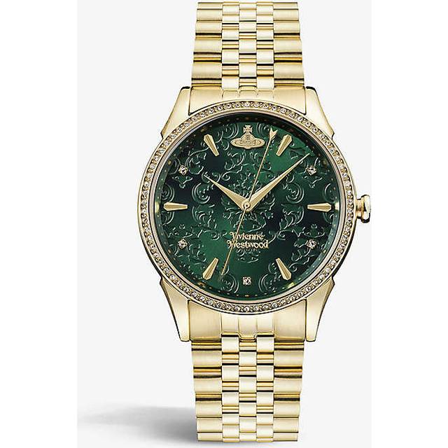 Watches Womens Gold/ Gold VV208GDGD Wallace Gold-toned Stainless-steel and Swarovski Crystal Quartz Watch