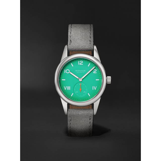 NOMOS Glashütte - Club Campus Hand-Wound 38.5mm Stainless Steel and Suede Watch, Ref. No. 726 - Men - Green