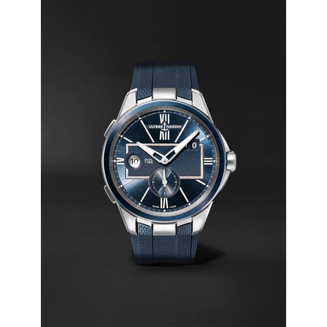 Ulysse Nardin - Dual Time Automatic 42mm Stainless Steel and Rubber Watch, Ref. No. 243-20-3/43 - Men - Blue