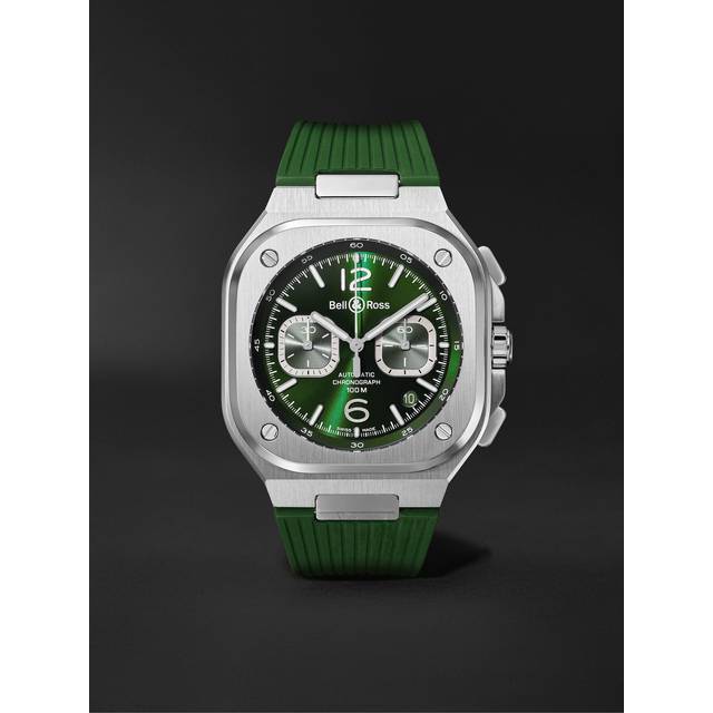 Bell & Ross - BR 05 Automatic Chronograph 42mm Stainless Steel and Rubber Watch, Ref. No. BR05C-GN-ST/SRB - Men - Green