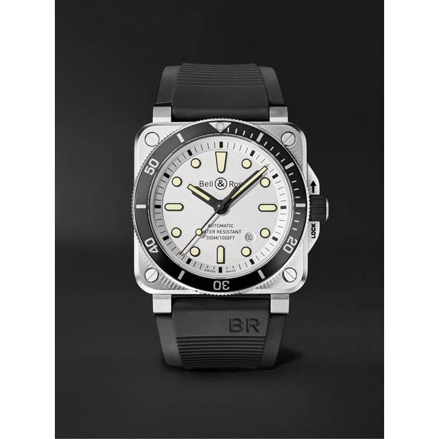 Bell & Ross - BR 03-92 Diver Automatic 42mm Stainless Steel and Rubber Watch, Ref. No. BR0392-D-WH-ST/SRB - Men - White