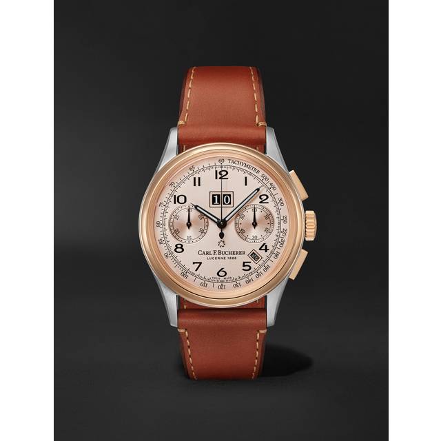 Carl F. Bucherer - Heritage BiCompax Annual Limited Edition Automatic Chronograph 41mm 18-Karat Rose Gold, Stainless Steel and Leather Watch, Ref. No. 00.10803.07.42.01 - Men - Neutrals