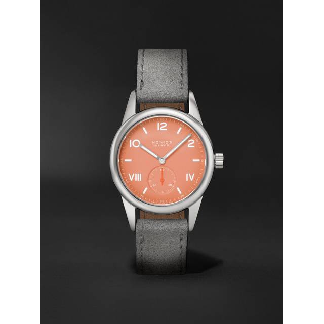 NOMOS Glashütte - Club Campus Hand-Wound 38.5mm Stainless Steel and Suede Watch, Ref. No. 725 - Men - Pink