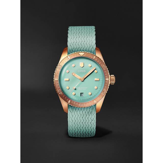 Oris - Divers Sixty-Five Automatic 38mm Bronze and Recycled-Perlon Watch, Ref. No. 01 733 7771 3157-07 3 19 03BR - Men - Green
