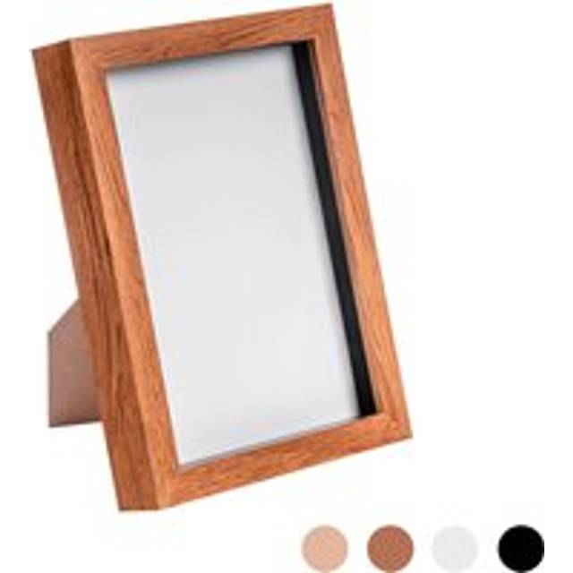 6" x 8" 3D Box Photo Frame - Dark Wood