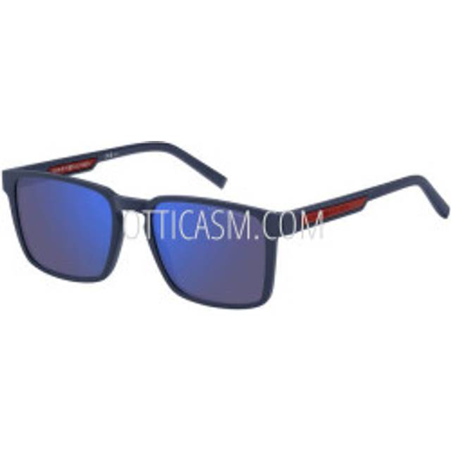 Tommy Hilfiger Man TH 2088/S FLL/VI Solglasögon Biopolyamid Blå Blå Fyrkantig Normal Flerskikt
