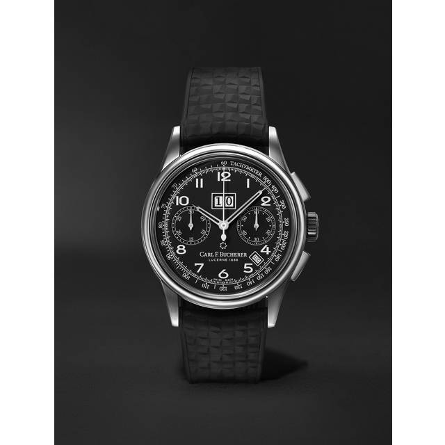 Carl F. Bucherer - Heritage BiCompax Annual Automatic 41mm Stainless Steel and Rubber Watch, Ref. No. 00.10803.12.32.01 - Men - Black