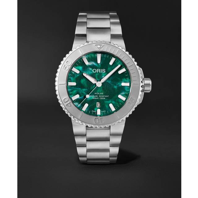 Oris - Bracenet Aquis Automatic 43.5mm Stainless Steel Watch, Ref. No. 01 733 7730 4137-07 8 24 05PEB - Men - Green