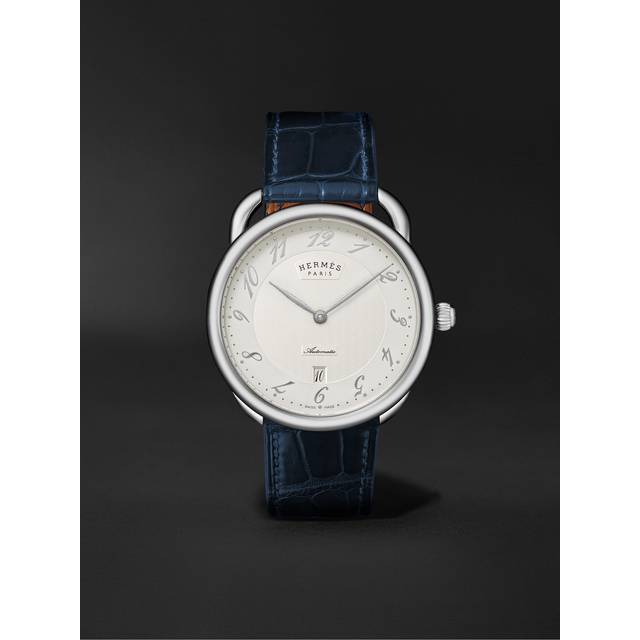 Hermès Timepieces - Montre Arceau Automatic 40mm Stainless Steel and Alligator Watch, Ref. No. 55547WW00 - Men - White