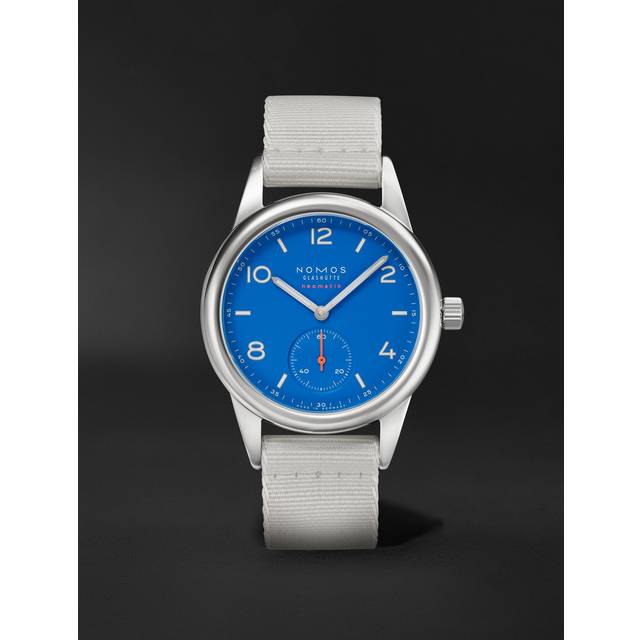 NOMOS Glashütte - Club Neomatik Automatic 37mm Stainless Steel and Webbing Watch, Ref. No. 742 - Men - Blue