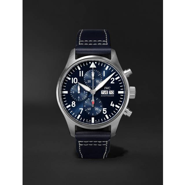 IWC Schaffhausen - Pilot's Automatic Chronograph 43mm Stainless Steel and Leather Watch, Ref. No. IWIW378003 - Men - Blue