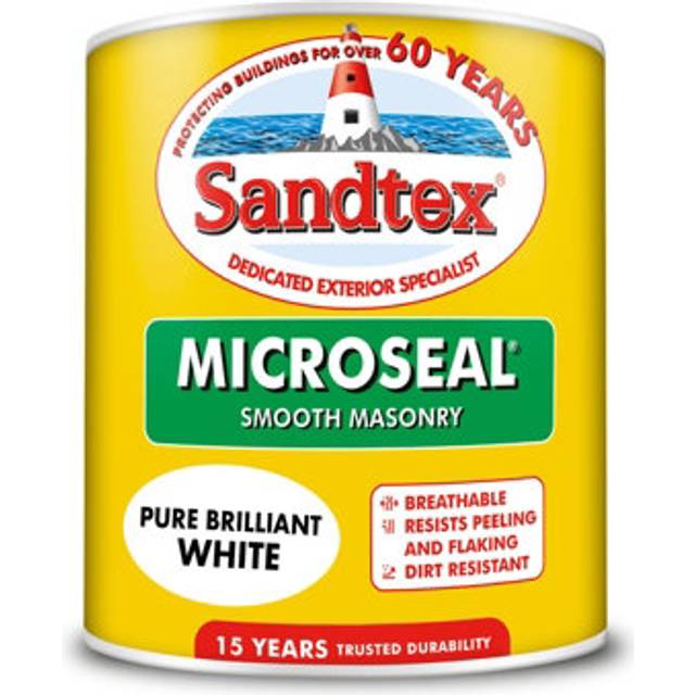 Sandtex - Smooth Masonry Paint 1L - Pure Brilliant White