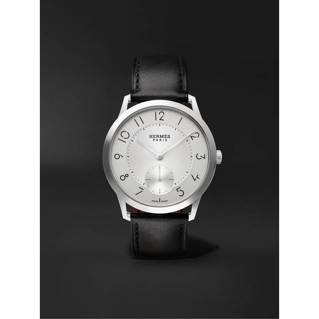 Hermès Timepieces - Slim d'Hermès Acier Automatic 39.5mm Stainless Steel and Leather Watch, Ref. No. 052839WW00 - Men - White