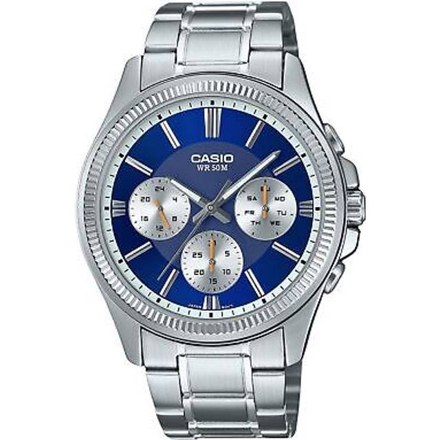 Casio Enticer Analog Stainless Steel Blue Dial Quartz MTP-1375D-2A1 Men&#39;s Watch