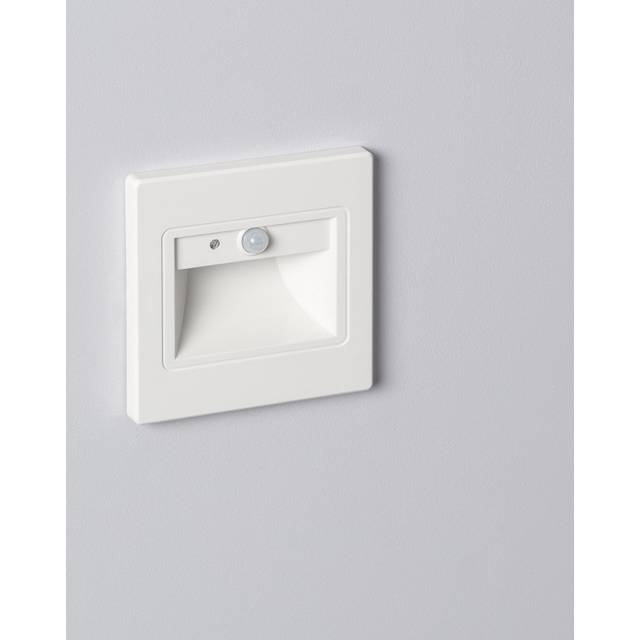 Edit Bark Warm White LED Recessed Indoor Wall Light with PIR Sensor - White