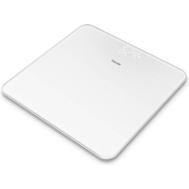 Beurer GS 225 vit digital glas-/personvåg, med magisk display och prickmatrisskärm