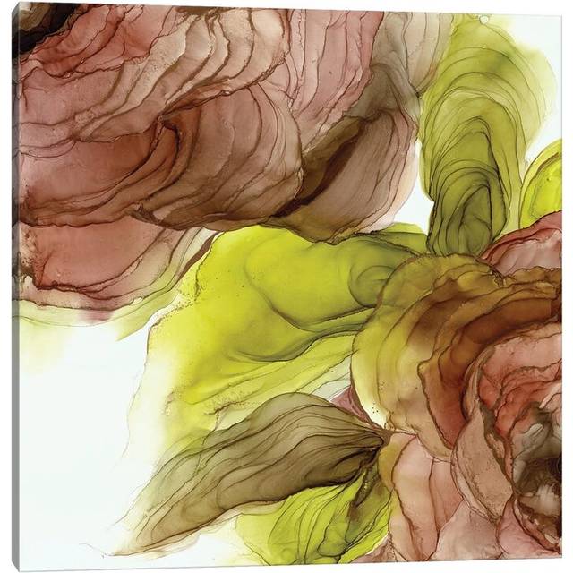 Peonies I by Ansel Adams - Wrapped Canvas Painting (30.48 cm H x 30.48 cm W)