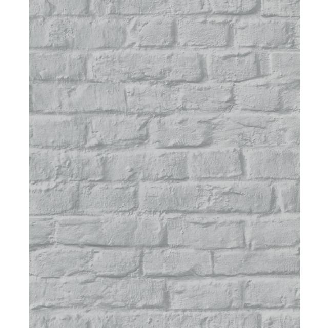 Loudoun Exposed Brick Design 10.05m x 53cm Wallpaper Roll - Grey (1,005cm L X 53cm W)