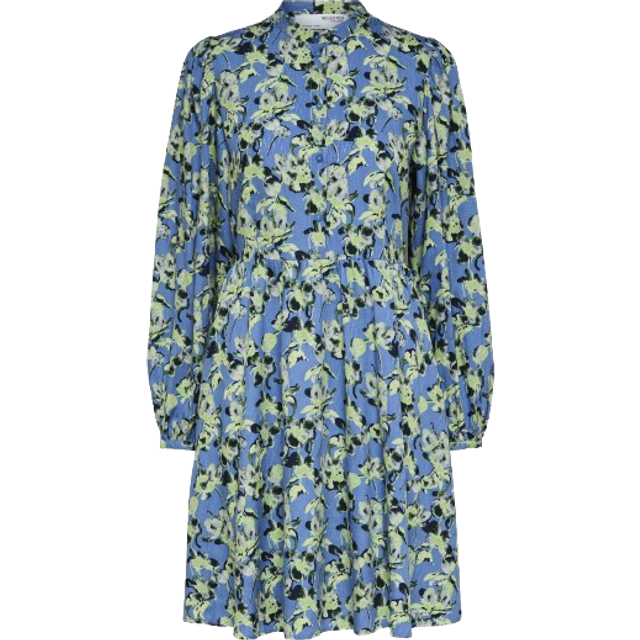 SELECTED FEMME Slfjana Ls Short Shirt Dress B |Blå |36