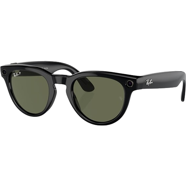 Ray-Ban Meta Headliner, Shiny Black / G15 Green Polarized, Standard