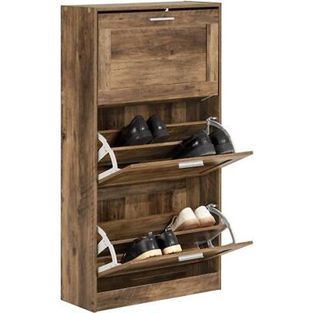 SoBuy 3 Flip Drawers Narrow Shoe Cabinet Vintage Bronze,FSR137-L-F