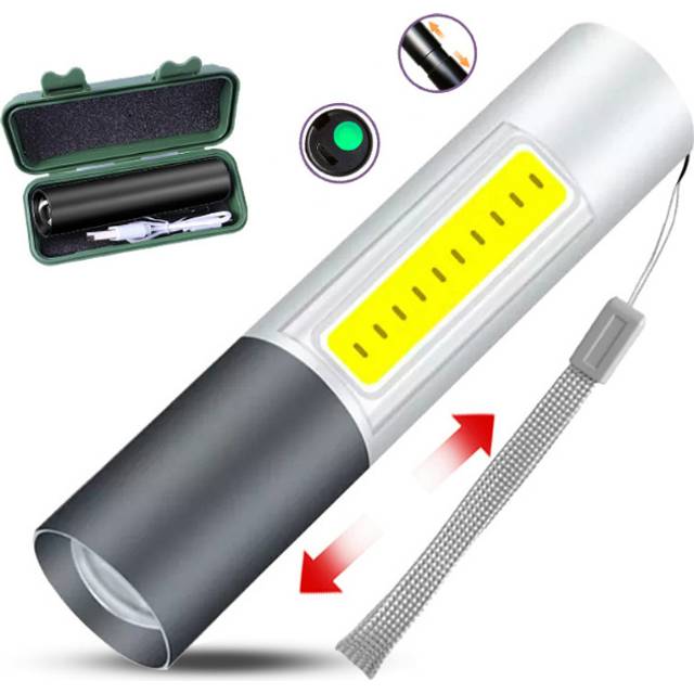 Chronus Flashlight Rechargeable, Super Bright Small LED Flash Light-Zoomable,Adjustable Brightness,Long Lasting for Camping,Outdoors(silver)
