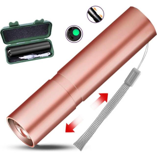 Chronus Flashlight Rechargeable, Super Bright Small LED Flash Light-Zoomable,Adjustable Brightness,Long Lasting for Camping,Outdoors(pink)