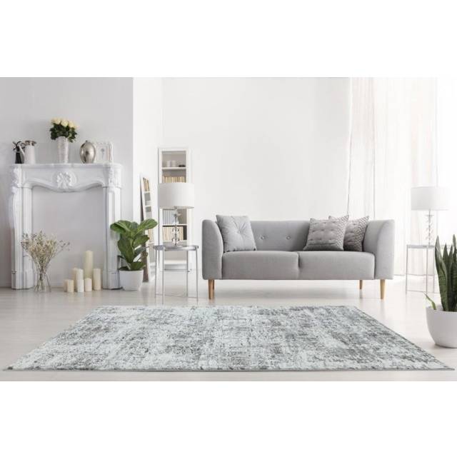(Extra Large  240x340cm) Orion Abstract Metallic Rugs in OR05 Silver Grey