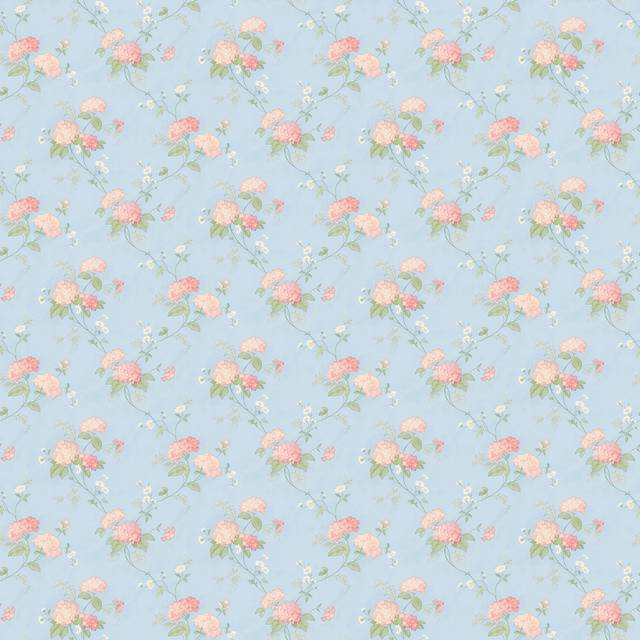 Pretty Prints Mini Hydrangea Trail Wallpaper Roll - Navy (1,005cm L X 53cm W)