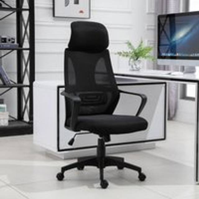 Vinsetto Ergonomic Office Chair With Wheel - Black