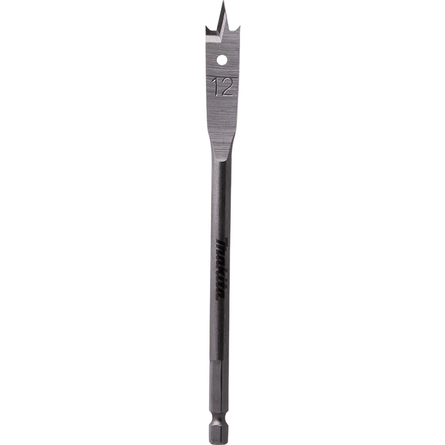 Makita 1/4" Hex Shank Flat Wood Drill Bit 12mm 150mm Pack of 1