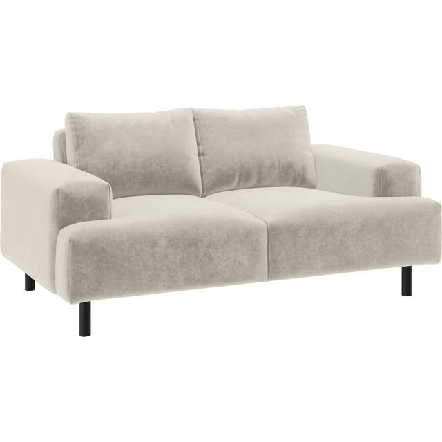 Habitat Julien Velvet 2 Seater Sofa - Natural