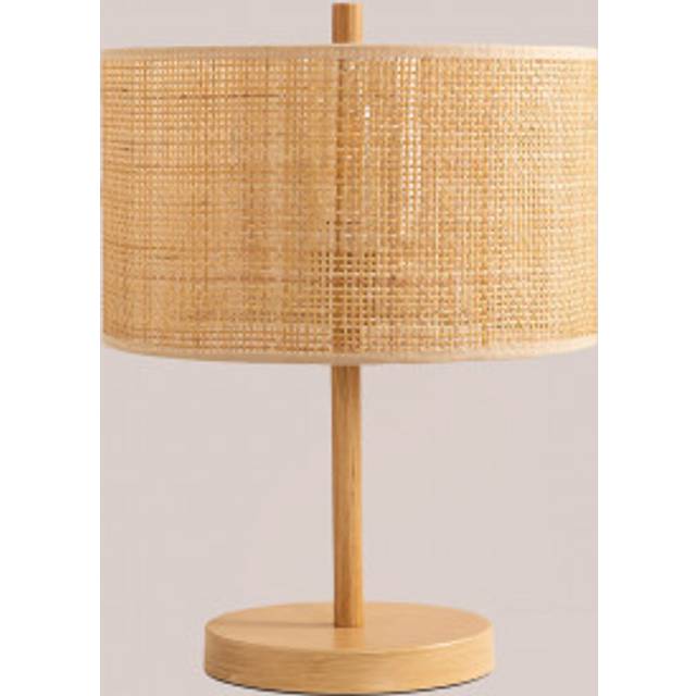 Rattan & Metal Table Lamp Bizay Natural Sklum