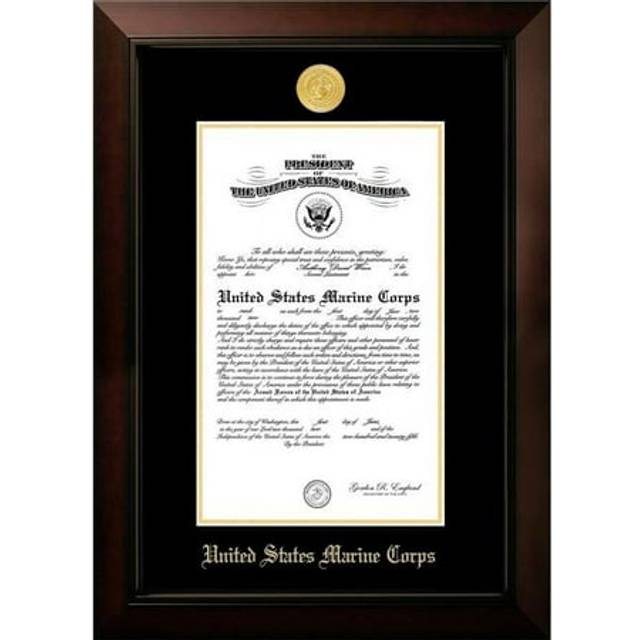 Campus Images MACLG00111x14 11 x 14 in. Patriot Frames Marine Certificate Legacy Black Cherry Frame with Gold Medallion