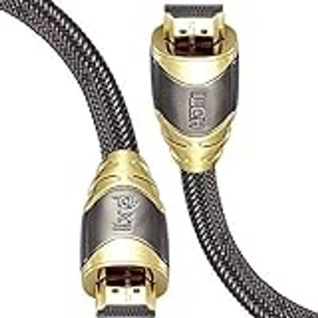 IBRA lyxig 2,1 HDMI-kabel 8K Ultra High Speed 48 Gbps bly | Stöder 8K@60HZ, 4K@120HZ, 4320p, kompatibel med brand-TV, 3D-stöd, Ethernet-funktion, 8K UHD, 3D Xbox PlayStation PS3 PS4 PC etc- 2 M