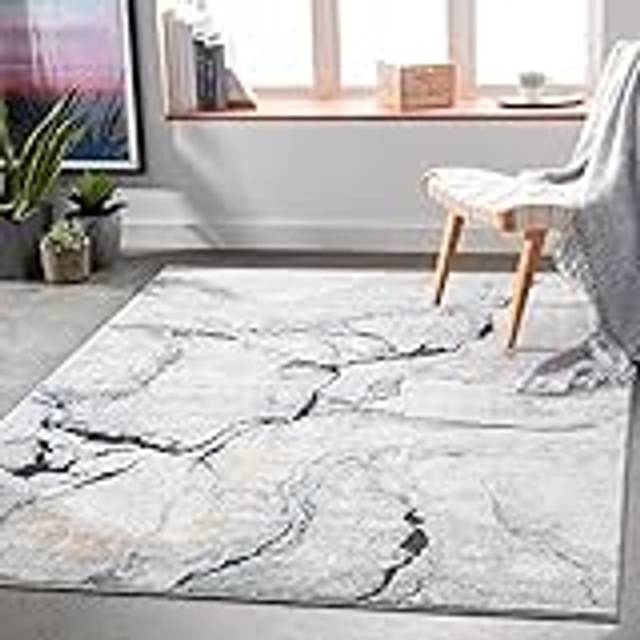 LYNA Abstract Modern Marble Area Rug - Blue - 120cm x 170cm