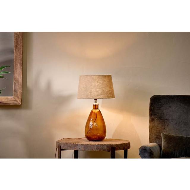 nkuku Baba Recycled Glass Lamp | Lamps | Burnt Amber | Small Tall