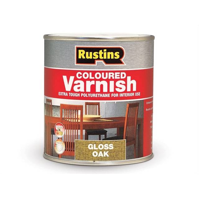 Rustins Poly Varnish Stain Gloss Teak 250ml