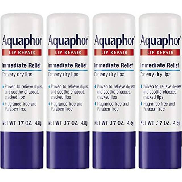 Aquaphor Lip Repair Stick  Soothes Dry Chapped Lips  017 Ounce Pack of 4