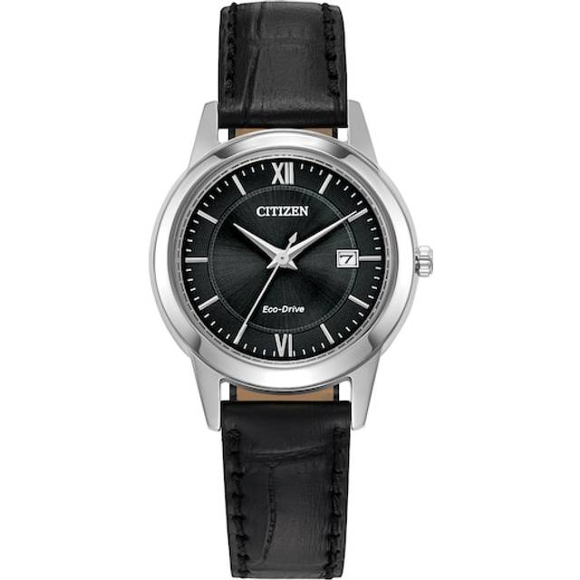 Citizen Eco-Drive Dress Ladies Black Leather Strap Watch