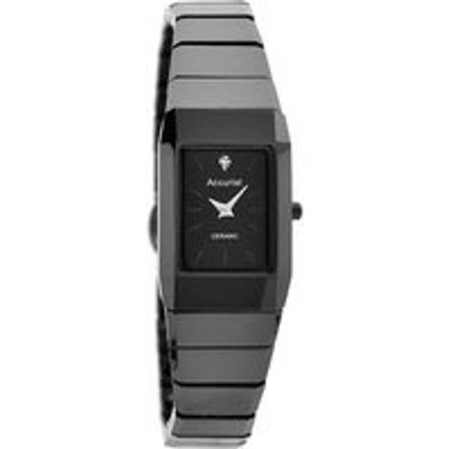 Accurist LB1652 Black Ceramic Diamond Set Bracelet Watch - W7114