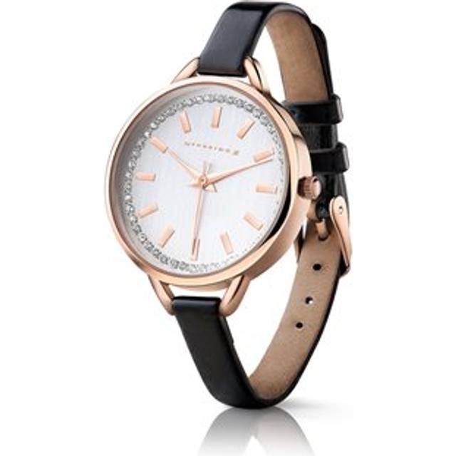 Ladies Watch Round Face Black