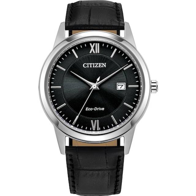 Citizen Eco-Drive Dress Men's Black Leather Strap Watch