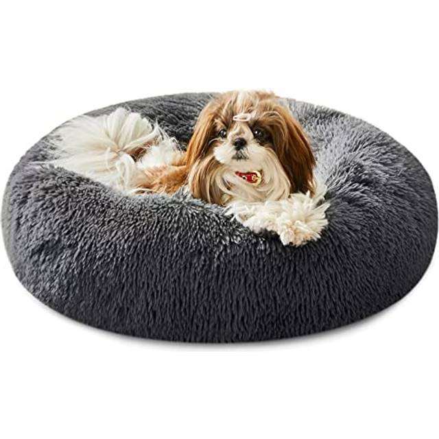 Western Home Donut Pet Bed Calming Dog Bed Washable Fluffy Plush Puppy Cat Bed with AntiSlip Bottom Round Cuddler Pet Bed for Large Medium Small Dogs