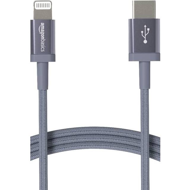 USB-C to Lightning Charger Cable, Nylon Braided Cord, MFi Certified for Apple iPhone 14 13 12 11 X Xs Pro, Pro Max, Plus, iPad, 0.9 m, Dark Grey