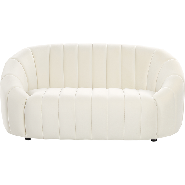 Beliani 2 Seater Velvet Sofa Off-white Malung, White