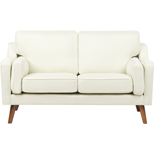 Beliani 2 Seater Fabric Sofa Off-white Lokka, White