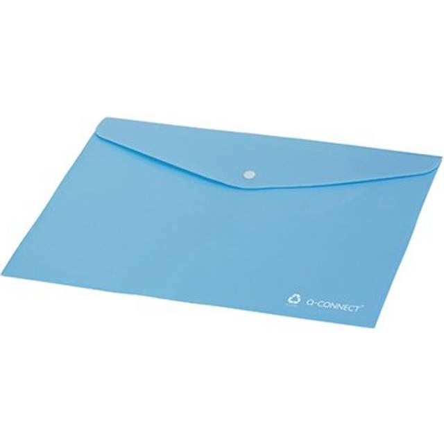 Q-Connect återvunnen polypropylenmapp transparent A4 blå Mappar (paket med 12)