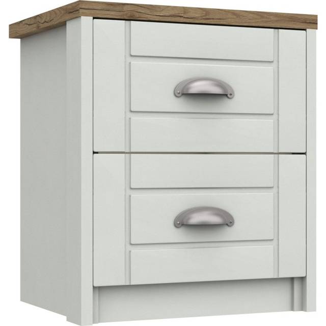 Kielder 2 Drawer Bedside Table - White